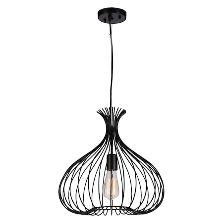 One Light Down Pendant With Black Finish